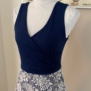 Hail3y:23 Navy and White Floral Dress Kerrigan
